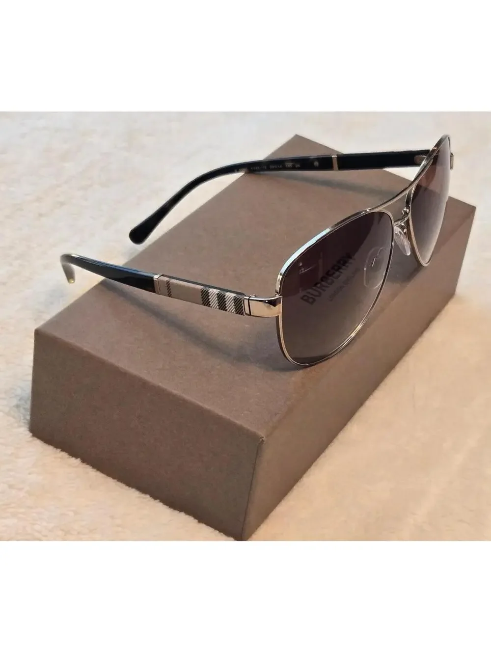 Authentic Burberry Sunglasses 0BE3080 114513 Gold/Brown, Aviator ITALY